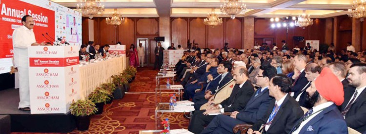 m. venkaiah naidu addressing the assocham's 98th annual session in delhi