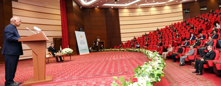 president addressed the institute of international relations at ashgabat