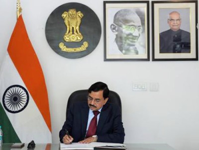 sushil chandra assuming charge as the chief election commissioner of india