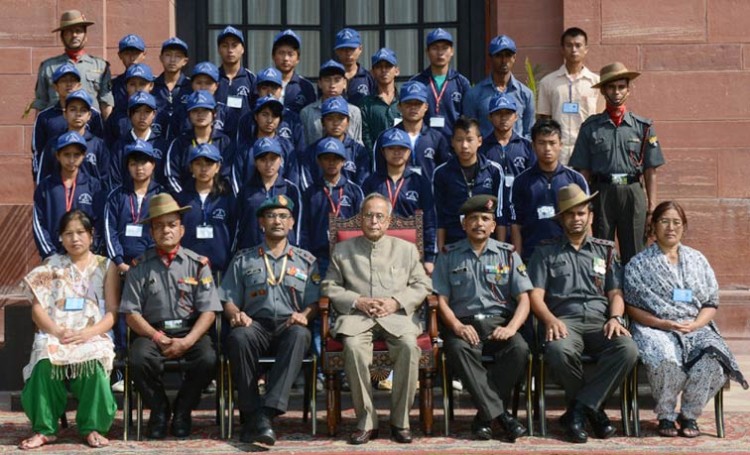 pranab mukherjee and students from kokrajhar & chirang districts