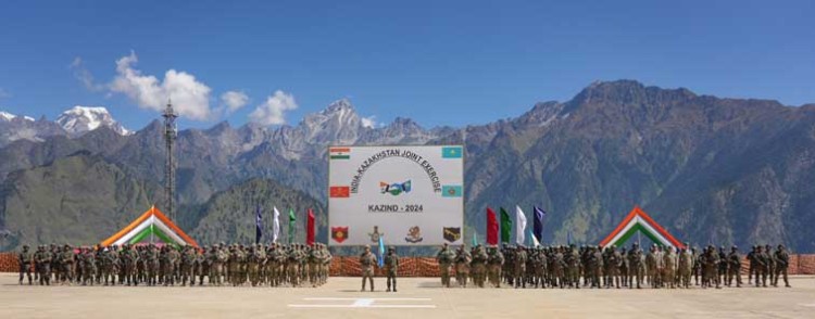 india and kazakhstan military exercise begins