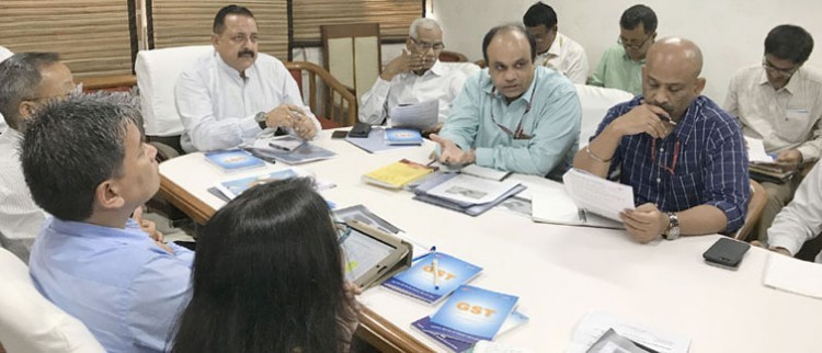 dr. jitendra singh addressing a meeting on various aspects of gst