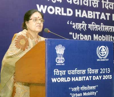 girija vyas addressing at the world habitat day 2013 function