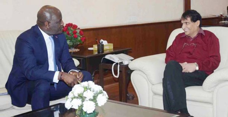 gabon's foreign minister meets commerce minister suresh prabhu