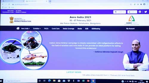 aero india 2021 website launched