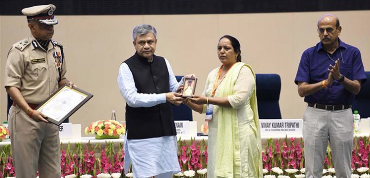 ashwini vaishnaw at the investiture ceremony of railway protection force