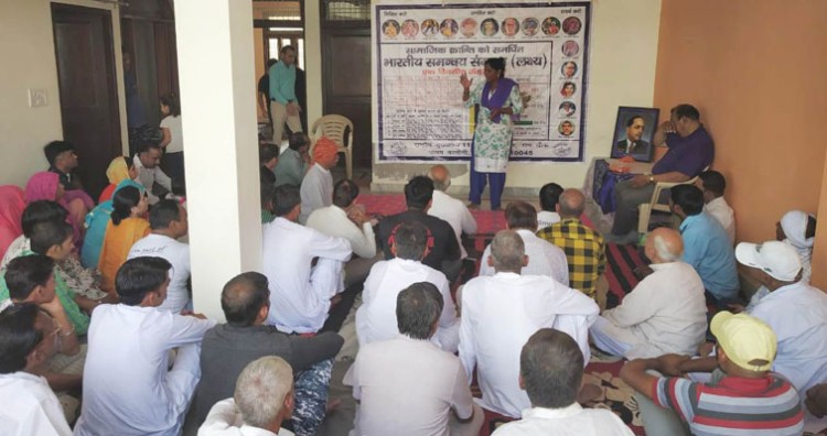 a huge awareness cadre camp of the lakshy team in delhi