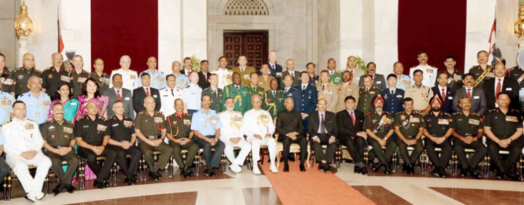 ram nath kovind with the faculty and course members of 58th ndc course