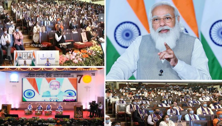 narendra modi addressing the 66th convocation of iit kharagpur