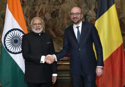 pm narendra modi and belgian prime minister charles michel