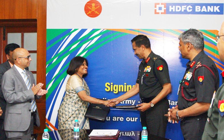 consent on defense pay package between indian army and hdfc bank