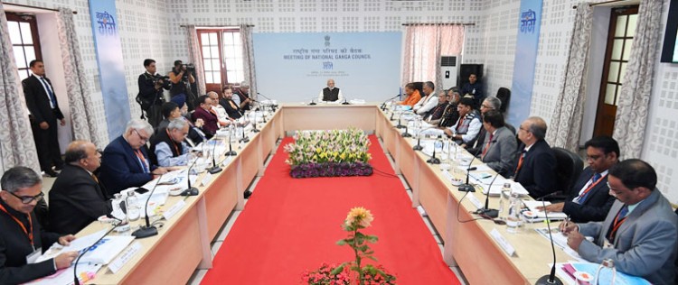 pm narendra modi attends the ganga council meeting, in kanpur