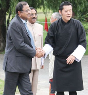 पी चिदंबरम और भूटान नरेश-p chidambaram and king of bhutan