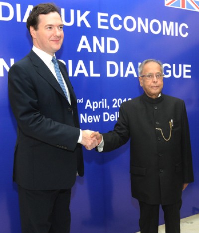 प्रणव मुखर्जी और जॉर्ज ओसबोर्न/pranab mukherjee and george osborne