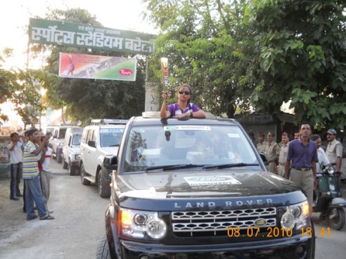 बरेली में क्वींस बेटन/queen's baton in bareilly